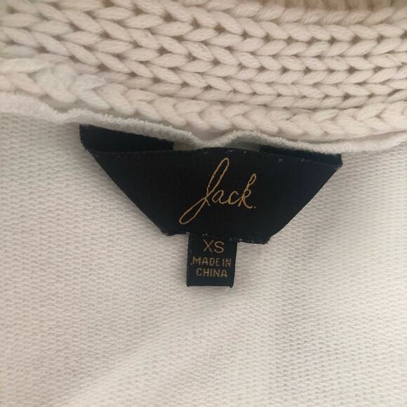 Jack by BB Dakota Cable Knit Sweater Trim Open Sweatshirt Cardigan cream ivory - Picture 5 of 6